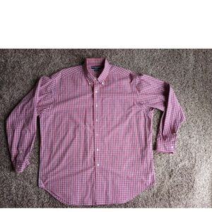 Vtg Ralph Lauren Golf Mens Polo Lofting Button Up Long Sleeve Plaid Red …